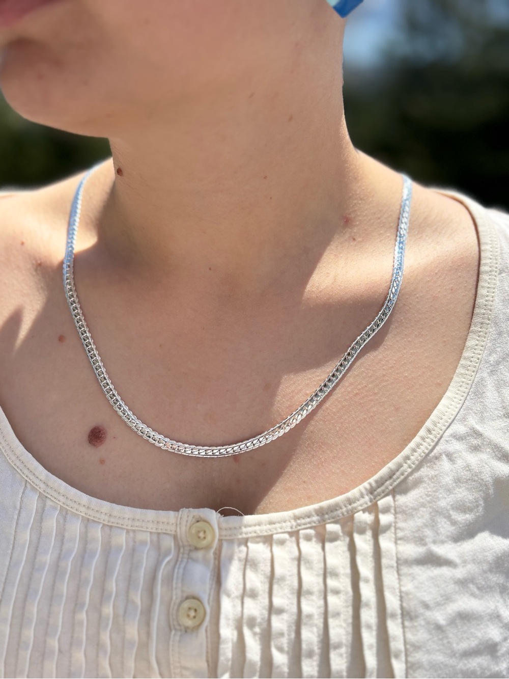 925 Sterling Silver Made In Italy Thick Necklace